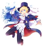  alternate_costume bad_id blonde_hair blue_eyes company_connection cosplay cravat crossover flynn_scifo formal frederic_chopin frederic_chopin_(cosplay) happy hat jumping male namco pants pocket_watch sen_nai shoes solo suit tales_of_(series) tales_of_vesperia top_hat trusty_bell watch 