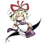  barcode blonde_hair blush bow dress gap hair_ribbon hat hayate-s leg_hug long_hair price_tag purple_dress ribbon sitting sleeping solo touhou yakumo_yukari zipper 