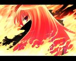  fire lina_inverse looking_back red_eyes red_hair redhead shakugan_no_shana shana slayers unkoku_kishirewo vector_trace 