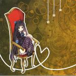  chair hakukai highres long_hair panty_&amp;_stocking_with_garterbelt sitting solo stocking_(character) stocking_(psg) 