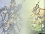  black_hair dynasty_warriors hero koei long_hair sangoku_musou shield solo spear wallpaper warrior weapon zhao_yun 