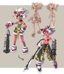  demon_girl horns katahira_masashi oni original red_oni shougi solo weapon 