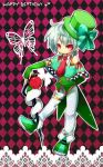  cane gallade gijinka hat kuo male moemon personification pokemon red_eyes solo top_hat trap white_hair 
