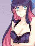  bra breasts cleavage lingerie multicolored_hair munya panty_&amp;_stocking_with_garterbelt solo stocking_(character) stocking_(psg) underwear 