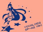  ahoge arishiki earmuffs headphones long_hair miki_(vocaloid) pink robot_joints silhouette simple star vector very_long_hair vocaloid wallpaper 