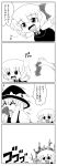  4koma ^_^ aura chibi closed_eyes comic dark_aura ex-rumia fang highres is_that_so kirisame_marisa monochrome multiple_girls ribbon rumia shaded_face the_embodiment_of_scarlet_devil touhou translated yamato_damashi youkai 