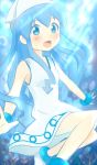  bad_id blue_eyes blue_hair dress hat ikamusume long_hair shinryaku!_ikamusume solo tentacle_hair yanai_roku 