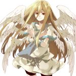  bad_id bike_shorts blonde_hair highres inazuma_eleven inazuma_eleven_(series) long_hair multiple_wings red_eyes sash seraph seraphim smile solo tunic very_long_hair wings yokodera zeus_(inazuma_eleven) 