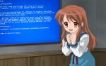  asahina_mikuru blue_screen_of_death bsod jpeg_artifacts seifuku suzumiya_haruhi_no_yuutsu suzumiya_haruhi_no_yuuutsu 