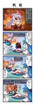 comic fujiwara_no_mokou highres hinanawi_tenshi kurumayu long_image nagae_iku parody pokemon pokemon_battle pote_(ptkan) ptkan swadloon tall_image touhou translated translation_request ulgamoth volcarona 