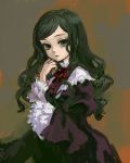  dress gothic_lolita green_eyes green_hair lace lolita_fashion long_hair looking_at_viewer original solo 