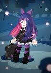  bow hair_bow multicolored_hair panty_&amp;_stocking_with_garterbelt pantyhose pump_(artist) snow solo stocking_(character) stocking_(psg) striped striped_legwear striped_thighhighs thigh-highs thighhighs 