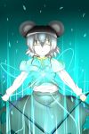  animal_ears ariki capelet closed_eyes dowsing_rod dowsing_rods eyes_closed grey_hair highres jewelry mouse_ears nazrin pendant solo touhou 