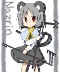  animal_ears capelet grey_hair highres jewelry mouse_ears mouse_tail nazrin pendant red_eyes short_hair solo tail touhou yamabuki_(yusuraume) 