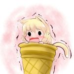  animal_ears blonde_hair blush cat_ears cat_tail chibi crying crying_with_eyes_open extra_ears food girl_in_food hoshizuki_(seigetsu) ice_cream ice_cream_cone in_food kemonomimi_mode minigirl mizuhashi_parsee open_mouth pointy_ears puru-see seigetu short_hair solo tail tears touhou trembling 