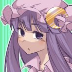  :o crescent crescent_moon hat highres long_hair nada_haruka patchouli_knowledge purple_eyes purple_hair solo touhou violet_eyes 