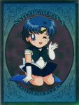  bishoujo_senshi_sailor_moon blue_hair card mizuno_ami sailor_mercury wave wink 