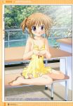  barefoot brown_hair feet highres hinako hinako_(sister_princess) loli nagase_yutaka one-piece_swimsuit purple_eyes short_hair sister_princess swimsuit twintails violet_eyes 