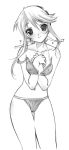  hair_ribbon hairband heroman lina_davis long_image monochrome navel ribbon senomoto_hisashi solo strap_slip swimsuit tall_image 