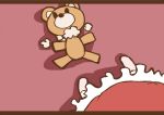  1girl adomi comic millipen_(medium) solo stuffed_animal stuffed_toy teddy_bear touhou traditional_media 