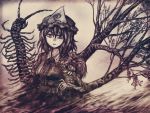  bad_id centipede cherry_blossoms hat high_res highres insect monster saigyouji_yuyuko short_hair solo touhou tree yagi_(sinnsyou) zombie 