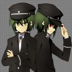  bad_id dual_persona green_hair hat naoi_ayato red_eyes school_uniform shacttainw yellow_eyes 