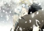  1girl america_(hetalia) axis_powers_hetalia bad_id belarus_(hetalia) couple hair_ribbon hanazawa hug ribbon snow tears 