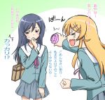  aragaki_ayase bad_id bag fang hair_ornament hairclip kousaka_kirino long_hair marugoshi_teppei monster_hunter orange_hair ore_no_imouto_ga_konna_ni_kawaii_wake_ga_nai playstation_portable product_placement psp school_uniform skirt translated translation_request tsuge_(pixiv) 