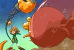  a_link_to_the_past arrghus bubble chain chains hookshot link male matt_cummings_(artist) nintendo the_legend_of_zelda underwater weapon 