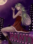  earrings jewelry lgreen night panty_&amp;_stocking_with_garterbelt panty_(character) panty_(psg) sitting solo 