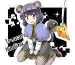  animal_ears any_(artist) cheese grey_eyes grey_hair mouse mouse_ears mouse_tail nazrin pantyhose red_eyes short_hair silver_hair solo tail touhou 