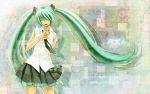  closed_eyes eyes_closed green_hair hatsune_miku jigsaw_puzzle long_hair necktie puzzle puzzle_(vocaloid) skirt solo twintails very_long_hair vocaloid wallpaper yohchi 