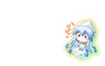 blue_hair chibi dress hat ikamusume mini-ikamusume shinryaku!_ikamusume taka_(aghalta) white 