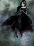  black_dress black_hair dress long_hair pantyhose rii_(thanatos_1615) rose_(the_path) solo the_path 