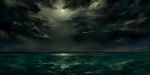  clouds dark jq landscape moon night no_humans ocean original scenic sea simple water 