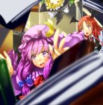  blonde_hair blurry book bow clumsy depth_of_field hair_bow hat head_wings kirisame_marisa koakuma kyon_(fuuran) multiple_girls open_mouth patchouli_knowledge purple_eyes purple_hair red_eyes red_hair redhead sack the_embodiment_of_scarlet_devil touhou violet_eyes witch witch_hat yellow_eyes yukimi_dango 