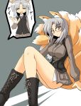  breasts edytha_rossmann fox_ears fox_tail glasses haruka_(kokuteizyo) harukatron highres large_breasts multiple_tails strike_witches tail 