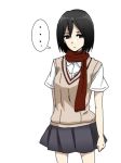  mikasa_ackerman misaka_mikoto_(cosplay) scarf school_uniform shingeki_no_kyojin shoumilove128 skirt sweater_vest to_aru_kagaku_no_railgun to_aru_majutsu_no_index 