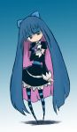  honekoneko_(psg) panty_&amp;_stocking_with_garterbelt purple_hair solo sonson_(eleven) stocking_(character) stocking_(psg) striped striped_legwear thighhighs 