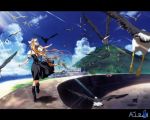  back bird blonde_hair boon cat cloud kamio_misuzu key long_hair official_art sora wallpaper 