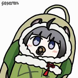 1girl animal_ears animated_gif arknights arknights:_endfield baby seseren short_hair