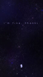  0_0 1other 2015 2d ambiguous_gender commentary digital_media english_commentary english_text ghost headphones napstablook negative_space night night_sky other_focus sheet_ghost sky solo star_(sky) starry_sky_background text undertale upside-down utdr_(toby_fox) wallpaper wide_shot zenamiarts 
