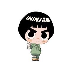  1boy bandaged_arm bandages black_eyes black_hair bodysuit bowl_cut chibi chibi_only closed_mouth commentary_request flak_jacket green_bodysuit highres jacket korean_commentary looking_at_viewer male_focus naruto_(series) naruto_shippuuden rock_lee ruby782525 short_hair solo thick_eyebrows white_background 
