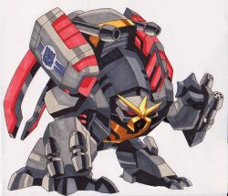  arm_cannon beni_(nikaidera) blackout_(transformers) decepticon dual_arm_cannons humanoid_robot insignia mecha no_humans propeller red_eyes robot science_fiction solo transformers transformers:_animated v-fin weapon white_background 