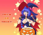  1girl aqua_eyes blue_hair hair_intakes halloween kanon long_hair minase_akiko open_mouth solo wallpaper zen 