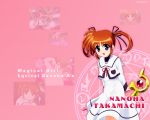  magic_circle mahou_shoujo_lyrical_nanoha mahou_shoujo_lyrical_nanoha_a&#039;s mahou_shoujo_lyrical_nanoha_a's orange_hair raising_heart school_uniform takamachi_nanoha wallpaper 
