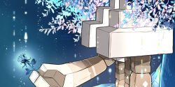  absurdres commentary_request flower garganacl highres holding holding_flower no_humans pkf273ash pokemon pokemon_(creature) pokemon_focus pokemon_sv solo standing tree 