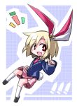  animal_ears blazer blonde_hair bunny_ears bunny_tail chibi cosplay if_they_mated kugelschreiber necktie pleated_skirt red_eyes reisen_udongein_inaba reisen_udongein_inaba_(cosplay) rumia short_hair skirt solo tail the_embodiment_of_scarlet_devil touhou youkai 