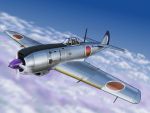  airplane cloud clouds flying military nakajima_ki-84_hayate sky wwii yontouhei 