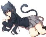  bad_id black_hair brown_eyes cat_ears k-on! long_hair nakano_azusa school_uniform takuan_(takuan0907) twintails 
